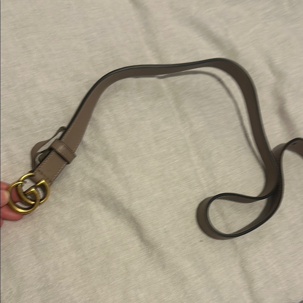Gucci Tan Leather Belt with Gold Buckle